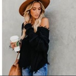 Chunky distressed sweater